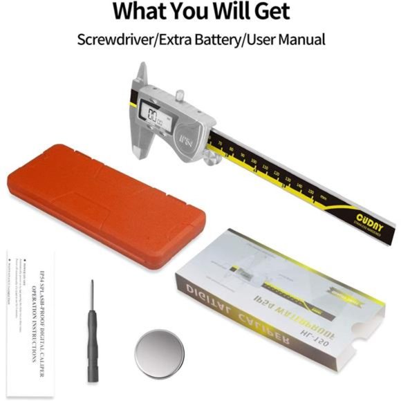 Digital Caliper Measuring Tool,  6" IP54 Waterproof Protection Stainless Steel - Picture 5 of 6